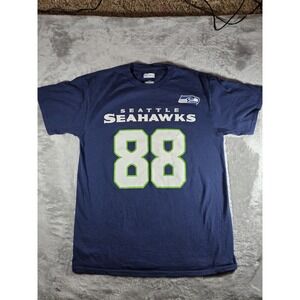 Seattle Seahawks Shirt Mens Medium Blue Green #88 Jimmy Graham Logo Graphic‎ T